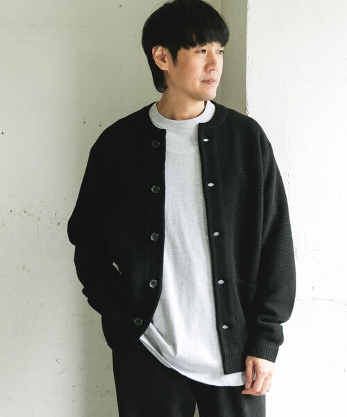 URBAN RESEARCH DOORS(アーバンリサーチドアーズ)の「ハミルトンウールガーターカーディガン(カーディガン/ボレロ・メンズ・GRAY/DARK RED/BLACK・M/L/XL)」の6枚目の写真