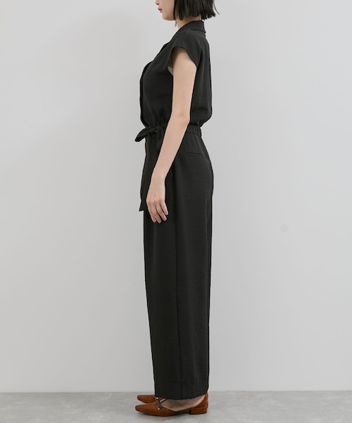 VIS（ビス）の「エアタン加工リラックスロンパース（サロペット/オーバーオール・レディース・ブラック/ベージュ系・F）」の14枚目の写真