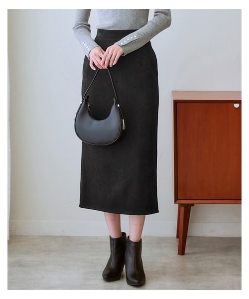 nissen（ニッセン）の「スエード調タイトスカート＜大きいサイズ有＞（スカート・レディース・エクリュ/チャコールグレー/黒・S/M/L/LL/3L/4L/5L/6L）」の18枚目の写真