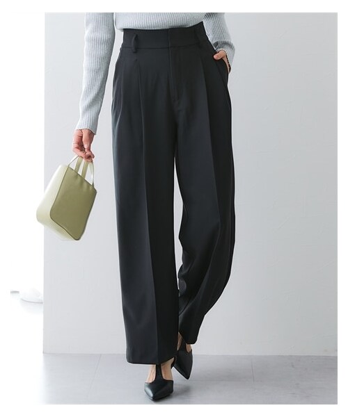 nissen（ニッセン）の「【みさとさんコラボ】セットアップスーツ（しわになりにくい・UVカット）（上下別売）<大きいサイズ有>（フォーマルスーツ/小物・レディース・グレー:テーラードジャケット/黒:テーラードジャケット/グレー:フロントボタンビスジェ/黒:フロントボタンビスジェ/グレー(レギュラー丈):ワイドパンツ/グレー(ロング丈):ワイドパンツ/黒(レギュラー丈):ワイドパンツ/黒(ロング丈):ワイドパンツ/グレー:タイトスカート/黒:タイトスカート・M/L/LL/3L）」の14枚目の写真