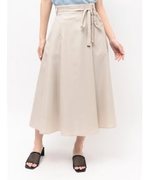 TONAL | ハイウエスト細リボンフレアスカート(スカート)
