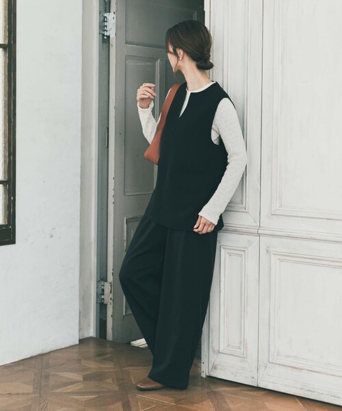 URBAN RESEARCH DOORS（アーバンリサーチドアーズ）の「ポコポコレースロングTシャツ（Tシャツ/カットソー・レディース・OFF/BLACK・Free）」の8枚目の写真