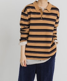 EKAL | ジャガードボーダーポロニット(ニット/セーター)