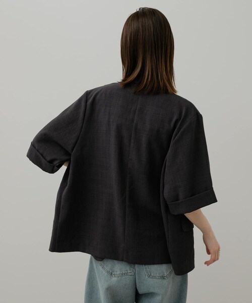 SENSE OF PLACE by URBAN RESEARCH（センスオブプレイスバイアーバンリサーチ）の「『UR TECH DRYLUXE』リネンライクジャケット（テーラードジャケット・レディース・GREIGE/CHARCOAL/BROWN/NAVY・one）」の11枚目の写真