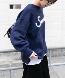 ITEMS URBANRESEARCH | クルーネックロゴニットプルオーバー(ニット/セーター)