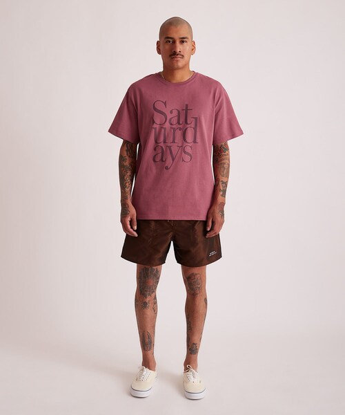 Saturdays NYC（サタデーズ ニューヨークシティ ）の「MILLER STACKED STANDARD SS TEE（Tシャツ/カットソー・レディース・ネイビー/パープル・L/M/S/XL）」の18枚目の写真