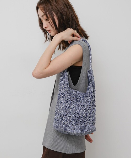 SENSE OF PLACE by URBAN RESEARCH(センスオブプレイスバイアーバンリサーチ)の「メタリックヤーンバッグ(かごバッグ・レディース・SILVER/NAVY/BROWN/MIX・One)」の15枚目の写真