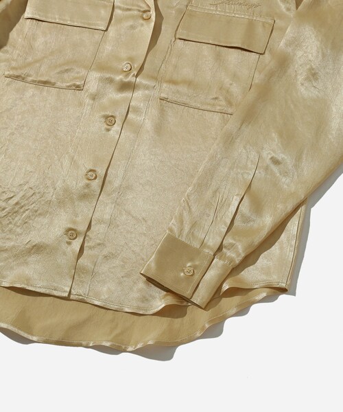 Saturdays NYC（サタデーズ ニューヨークシティ ）の「Lomedico Crinkled Satin LS Shirt（シャツ/ブラウス・レディース・ネイビー/イエロー・L/XS）」の19枚目の写真