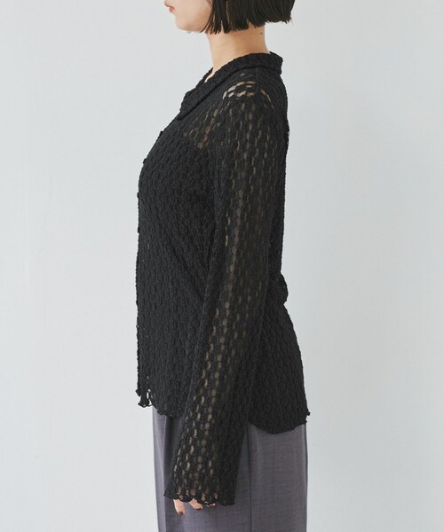 VIS（ビス）の「レースポロ襟カーディガン（カーディガン/ボレロ・レディース・ブラック/キナリ/ブラウン系・F）」の21枚目の写真