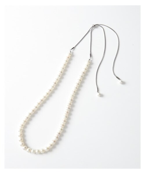 nissen（ニッセン）の「フリーアジャスター　日本製貝パールネックレス（選べる玉径・人工真珠）（ネックレス・メンズ・パールホワイト/ブラックパール・玉径=約6.5mm/玉径=約7.5mm）」の10枚目の写真