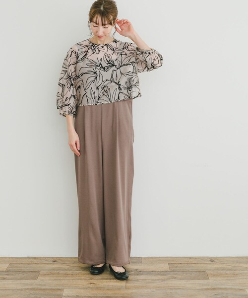 ITEMS URBANRESEARCH（アイテムズ アーバンリサーチ）の「チュールトップス×オールインワンセット（サロペット/オーバーオール・レディース・BLK/BEG・FREE）」の13枚目の写真