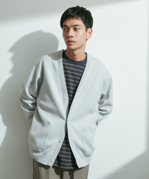 URBAN RESEARCH DOORS（アーバンリサーチドアーズ）の「『UR TECH Renew Knit』Vネックカーディガン（カーディガン/ボレロ・メンズ・GRAY/CHARCOAL/LIGHTBROWN・M/L）」の10枚目の写真