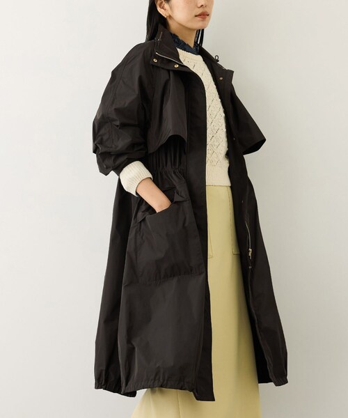 ROPE'(ロペ)の「【撥水】タフタフーデッドロング丈スプリングコート(マウンテンパーカー・レディース・ダークブラウン・F)」の16枚目の写真