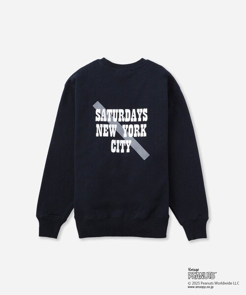 Saturdays NYC(サタデーズ ニューヨークシティ )の「PEANUTS xSaturdays NYC Cafetime Crew Sweatshirt(スウェット・レディース・ネイビー・L/M/XL)」の5枚目の写真