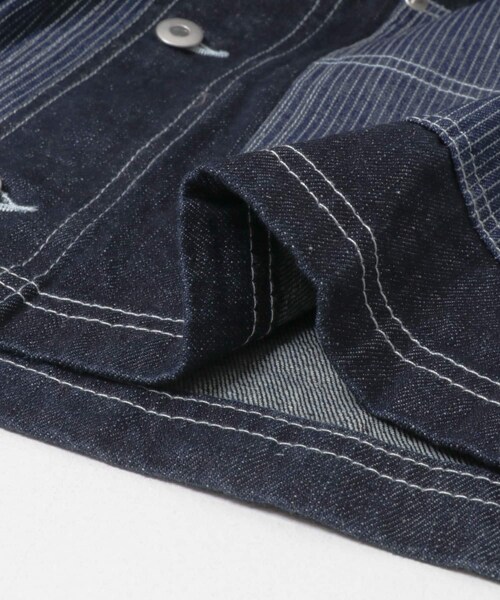ITEMS URBANRESEARCH（アイテムズ アーバンリサーチ）の「ヒッコリー×デニム切替ワークジャケット（デニムジャケット・メンズ・BLK/NVY・M/L）」の21枚目の写真