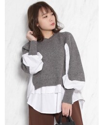 dazzlin | レイヤードコンビシャツトップス(ニット/セーター)