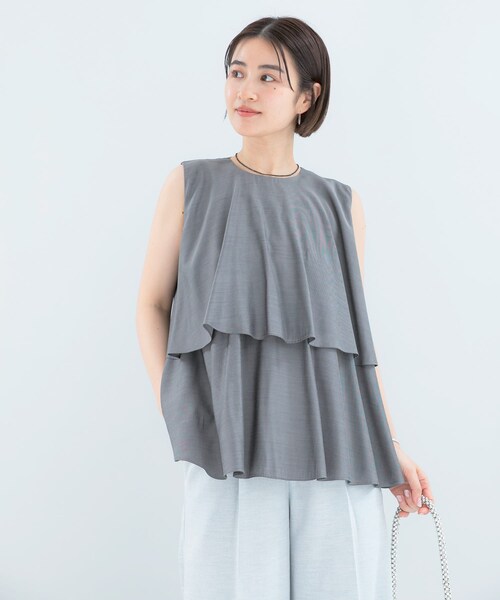 URBAN RESEARCH ROSSO（アーバンリサーチロッソ）の「レイヤードフレアブラウス（シャツ/ブラウス・レディース・CH.BLACK/BLUE/BABY PINK・Free）」の7枚目の写真