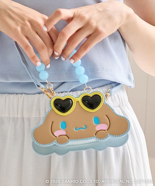 ROPE' PICNIC(ロペピクニック)の「【サンリオキャラクターズ×ROPE' PICNIC】日焼けデザイン フェイスモチーフショルダーバッグ(ショルダーバッグ・レディース・ホワイト系/ラベンダー/ピンク系/ブルー系/イエロー系・F)」の3枚目の写真