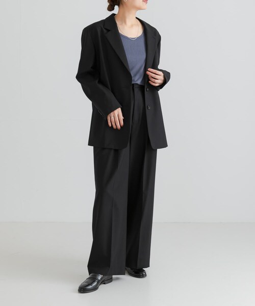 URBAN RESEARCH（アーバンリサーチ）の「スーパー100ウールジャケット（テーラードジャケット・レディース・GRAY/BLACK・FREE）」の9枚目の写真