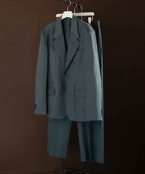 ADAM ET ROPE'（アダムエロペ）の「キュプラコットン　シングルジャケット（テーラードジャケット・メンズ・ブラック/チャコール・L/M）」の7枚目の写真