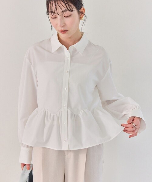 VIS(ビス)の「ウエーブヘムペプラムシャツ(シャツ/ブラウス・レディース・ホワイト/ブルー/イエロー・F)」の21枚目の写真