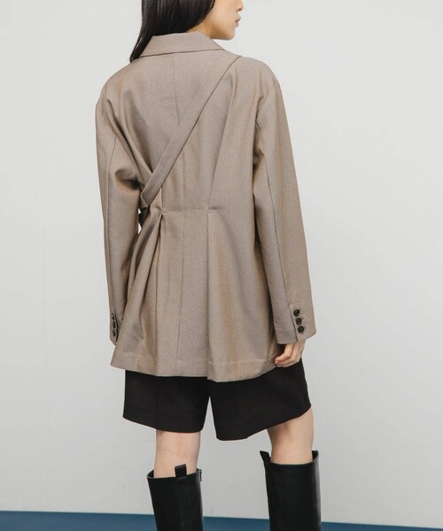KBF（ケイビーエフ）の「バッグSETダブルジャケット（テーラードジャケット・レディース・BROWN MIX/GRAY MIX/BLACK・one）」の19枚目の写真