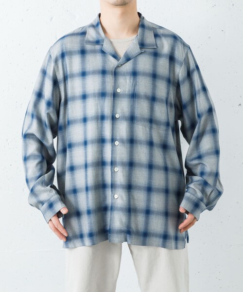 URBAN RESEARCH(アーバンリサーチ)の「COTTON PAN SOHOオンブレシャツロングスリーブ(シャツ/ブラウス・メンズ・BLACK/BLUE/BLU×BLK・2/3)」の9枚目の写真