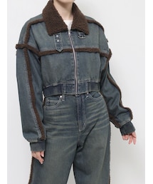 EVRIS | デニムボアブルゾン【セットアップ着用可能】(ブルゾン)