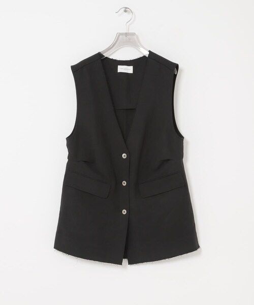 URBAN RESEARCH（アーバンリサーチ）の「new basic　SILK LINEN GILET（ベスト・レディース・WHITE/BLACK・Free）」の6枚目の写真