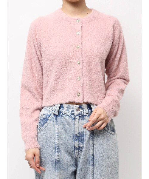 CALNAMUR（カルナムール）の「ローズボタンシャギーニットカーディガン（カーディガン/ボレロ・レディース・ホワイト/ピンク/ブラウン・F）」の15枚目の写真
