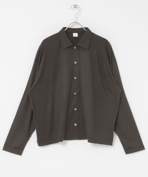 かぐれ（カグレ）の「ウォッシャブルウールカットシャツ（シャツ/ブラウス・レディース・AMBER/BROWN/INK BLACK・Free）」の11枚目の写真