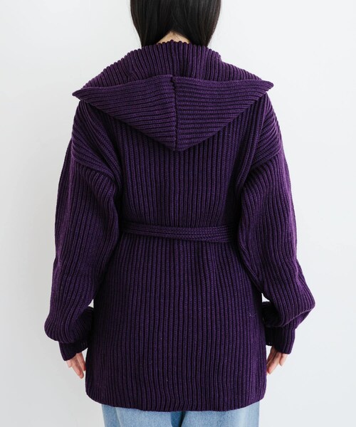 URBAN RESEARCH(アーバンリサーチ)の「『別注』OLDDERBY KNITWEAR×UR Open Front Hoodie(カーディガン/ボレロ・レディース・MUSGO/PURPURA/NIEBLA・FREE)」の11枚目の写真