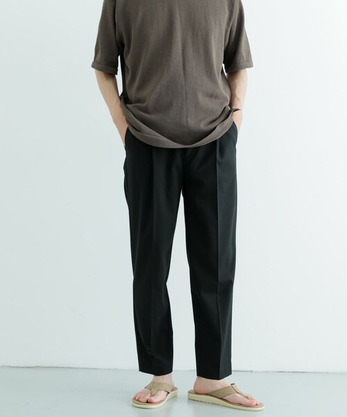 ITEMS URBANRESEARCH（アイテムズ アーバンリサーチ）の「『セットアップ対応』ウォッシャブル×クールタッチTRテーパードパンツ（その他パンツ・メンズ・BLK/BEG/GRY/CHK・S/M/L）」の9枚目の写真