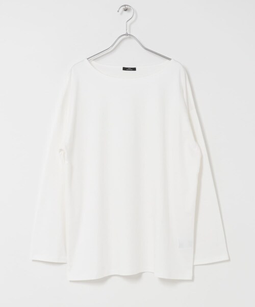 ITEMS URBANRESEARCH（アイテムズ アーバンリサーチ）の「シルケットボートネックロンTシャツ（Tシャツ/カットソー・レディース・WHT/BLK/CHA・Free）」の9枚目の写真