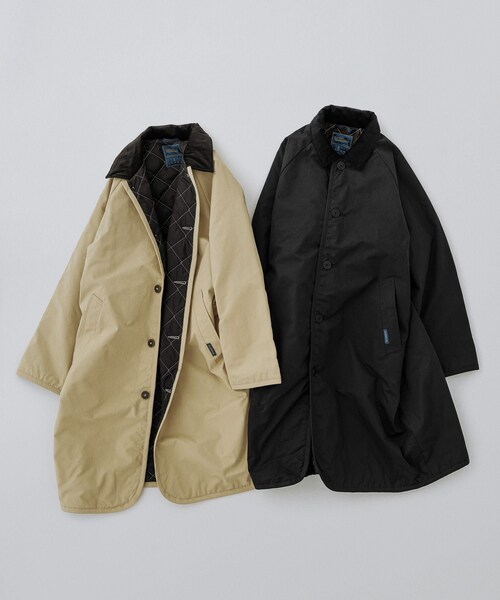 ADAM ET ROPE'(アダムエロペ)の「【LAVENHAM for ADAM ET ROPE'】別注 CHANTRY(ナイロンジャケット・レディース・ブラック/ベージュ・F)」の18枚目の写真