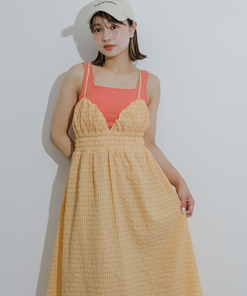 SENSE OF PLACE by URBAN RESEARCH（センスオブプレイスバイアーバンリサーチ）の「チェックキャミワンピース（ワンピース・レディース・BLACK/NAVY/ORANGE・COMPACT/one）」の21枚目の写真