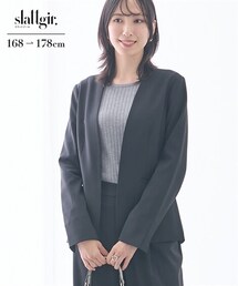 slattgir | 【レディーススーツ】（七五三・フォーマル）高身長　ノーカラージャケット（カセット対応）（トールサイズ）(スーツセット)