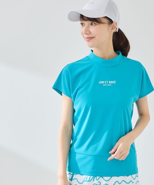 ROPE'（ロペ）の「ウェーブグラフィックプルオーバー/UV・吸水速乾（Tシャツ/カットソー・レディース・ブラック/ホワイト/ターコイズ・L/M/S/XL）」の9枚目の写真