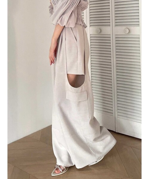 dazzlin（ダズリン）の「サイドオープンカーゴワイドパンツ（カーゴパンツ・レディース・グレー/ベージュ/チャコールグレー/ピンク・S/M/XS）」の3枚目の写真