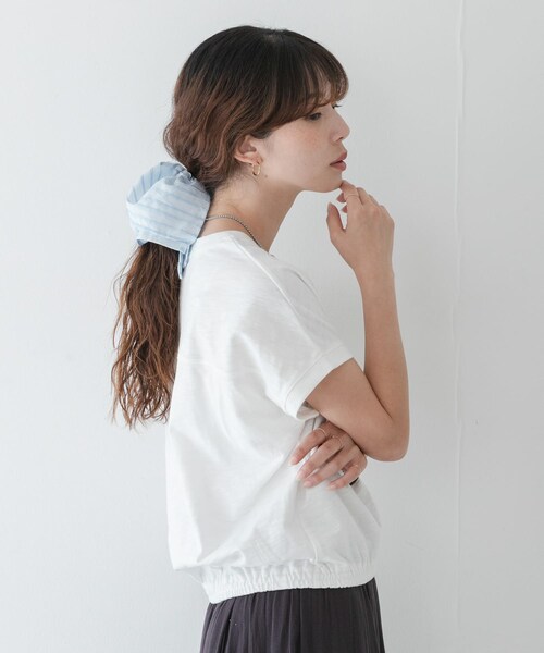URBAN RESEARCH Sonny Label（アーバンリサーチサニーレーベル）の「ボーダーボリュームシュシュ（ヘアゴム・レディース・ライトブルー・One）」の7枚目の写真