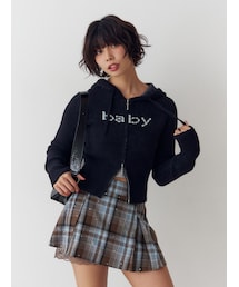 jouetie | ビジューロゴジップコンパクトフーディ(パーカー)