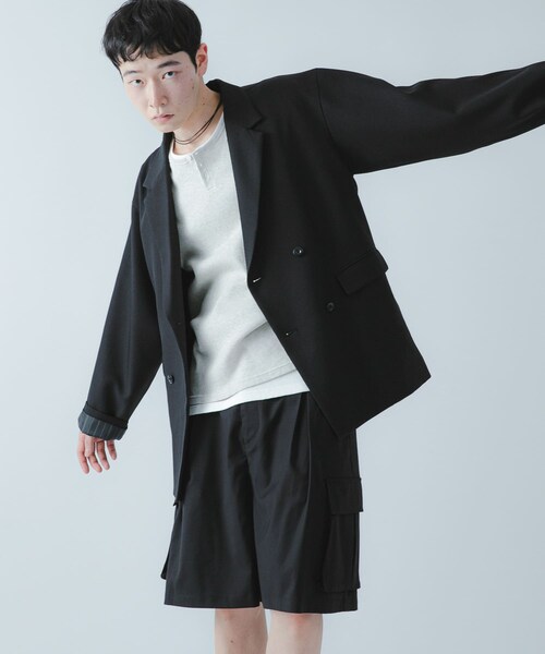 SENSE OF PLACE by URBAN RESEARCH（センスオブプレイスバイアーバンリサーチ）の「『撥水/防花粉』SKINProofダブルテーラードジャケット（テーラードジャケット・メンズ・BLACK/BROWN/BLUE GRAY・M/L）」の9枚目の写真