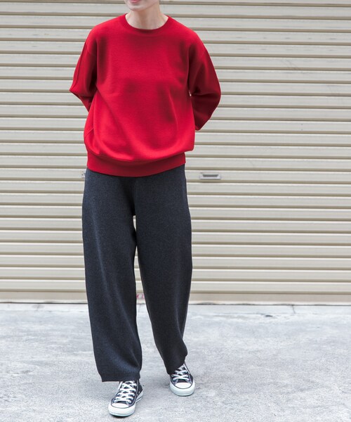 URBAN RESEARCH DOORS(アーバンリサーチドアーズ)の「FORK&SPOON コットンウールニットパンツ(その他パンツ・レディース・CHARCOAL/BROWN・1/2)」の11枚目の写真
