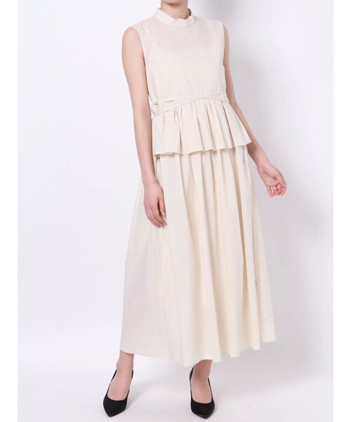 LAGUNAMOON（ラグナムーン）の「ウエストマークペプラムワンピース（ワンピース・レディース・アイボリー/ラベンダー/ブラウン・S/M）」の16枚目の写真