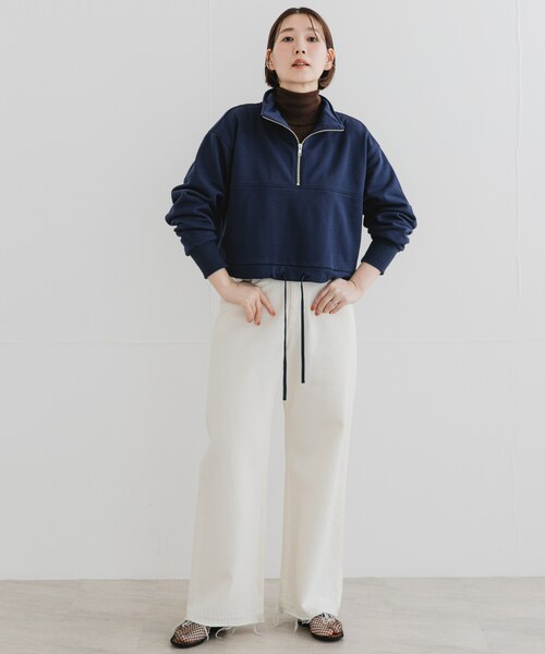 URBAN RESEARCH ROSSO（アーバンリサーチロッソ）の「F by ROSSO　ハーフジップスウェット（スウェット・レディース・GRAY/NAVY・FREE）」の18枚目の写真