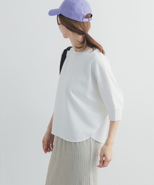 URBAN RESEARCH DOORS（アーバンリサーチドアーズ）の「ニットドッキングドルマン プルオーバー（Tシャツ/カットソー・レディース・OFF WHITE/L.KHAKI/NAVY/BLACK/RED BEANS・Free）」の6枚目の写真