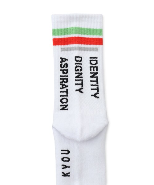 ADAM ET ROPE'（アダムエロペ）の「【KYOU/キョウ】FEET01 JQD Knit Message Socks（ソックス/靴下・メンズ・ホワイト・F）」の7枚目の写真