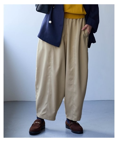 nissen（ニッセン）の「風まとうフロートイージーコクーンパンツ（静電防止）＜大きいサイズ有＞（パンツ・レディース・ネイビー/チャコール/カーキベージュ/ブルーグレー/ピンク・S~M相当/L~LL相当/3L~4L相当/5L~6L相当/8L~10L相当）」の5枚目の写真