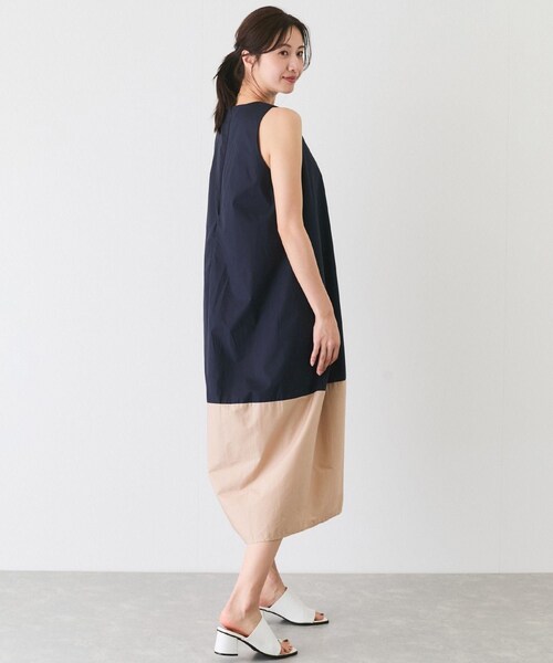 Jayro（ジャイロ）の「バイカラーノースリーブワンピース（ワンピース・レディース・ブラック/ネイビー/ピンク・F）」の12枚目の写真