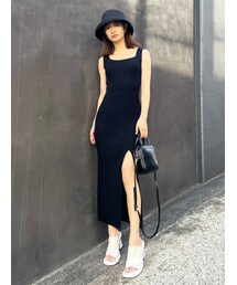 EMODA | リブスリットマキシニットワンピース(ワンピース)